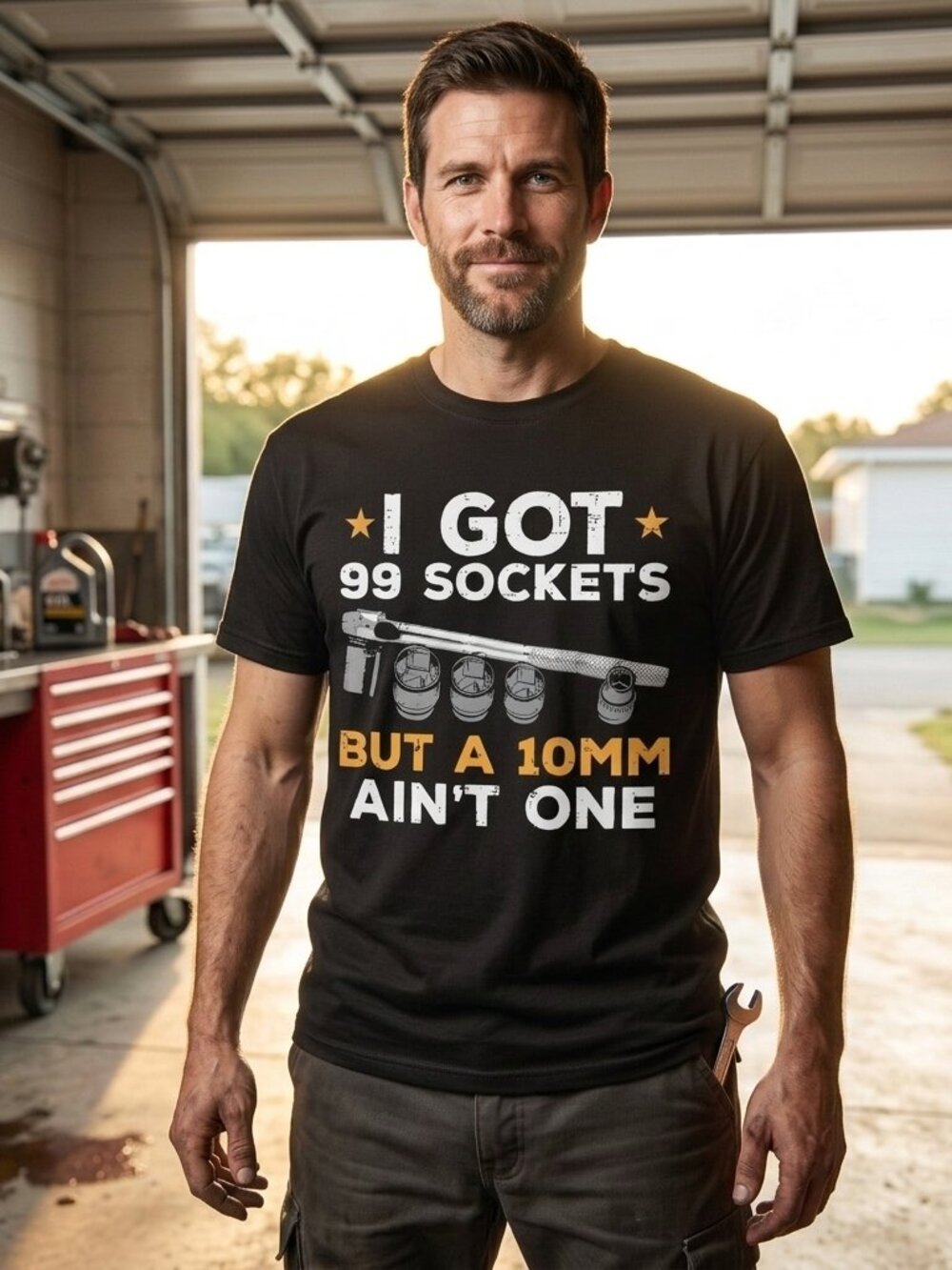 10mm Socket Crew Tee • Mechanic Humor Graphic Shirt • Unisex Garage Streetwear